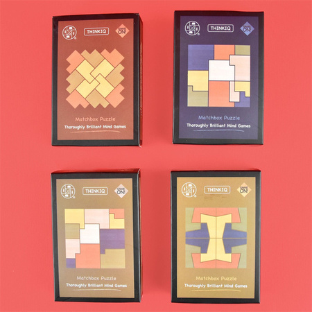 Drewniane mini puzzle 3D i 2D - mix wzorów