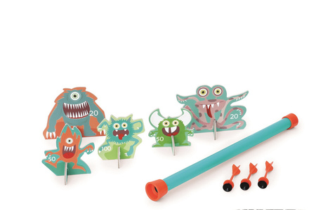 Scratch, Dmuchawka XL / 3 lotki przyssawki / 5 celów STWORKI