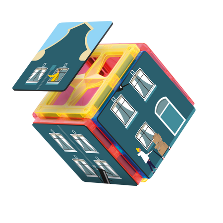 COBLO, nakładki na klocki magnetyczne - miasto 60 szt