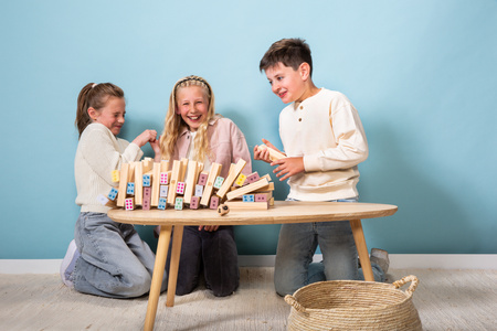 BS Toys, drewniana gra wieża numerów z kostką