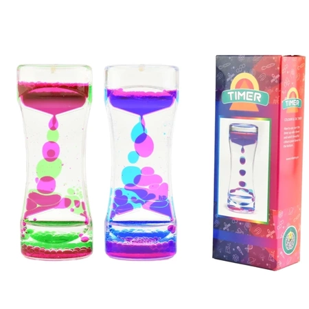 Dwukolorowy płynny timer sensoryczny - klepsydra żelowa (2 kolory)