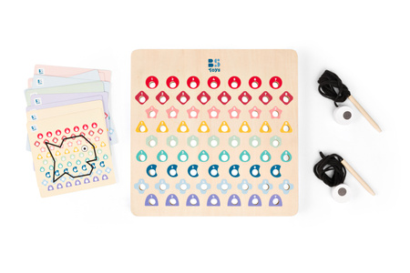 BS Toys, drewniana tablica do kodowania Przeplatanka z kartami pracy