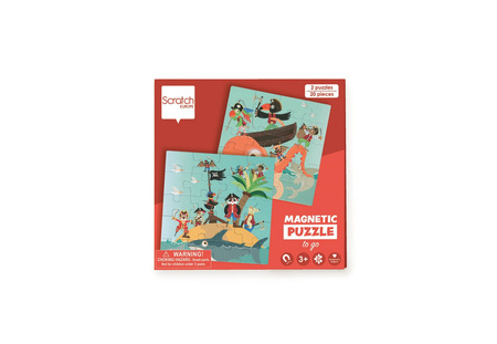Scratch, Puzzle magnetyczne - książka podróżna Piraci 2 obrazki 40 elem.