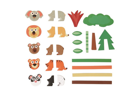 Scratch, magnetyczna układanka - kształty i kolory Zwierzęta