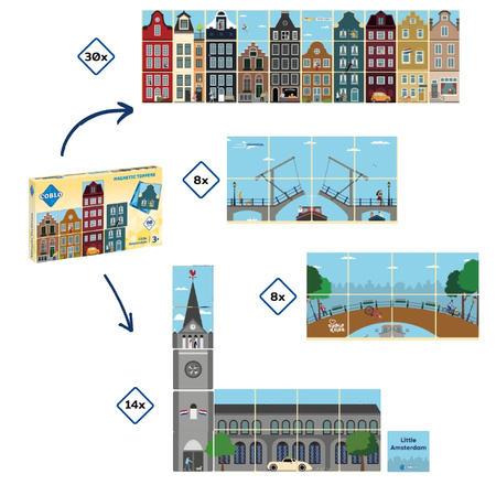 COBLO, nakładki na klocki magnetyczne - miasto 60 szt