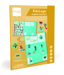Scratch, magnetyczna układanka - kształty i kolory  Zegar i pogoda