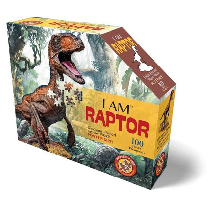 MADD CAPP, Puzzle konturowe I AM RAPTOR - 100 elem.