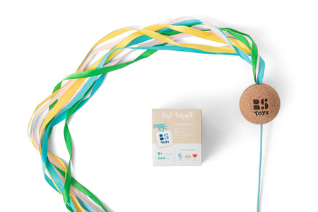 BS Toys, korkowy POI z tasiemkami - piłka do żonglerki