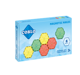 COBLO, magnetyczne klocki konstrukcyjne 6 płyt Hexagon 14 cm