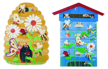 Scratch, Dwustronne Puzzle XL (2 x 20 elem) Pszczoły i Ul