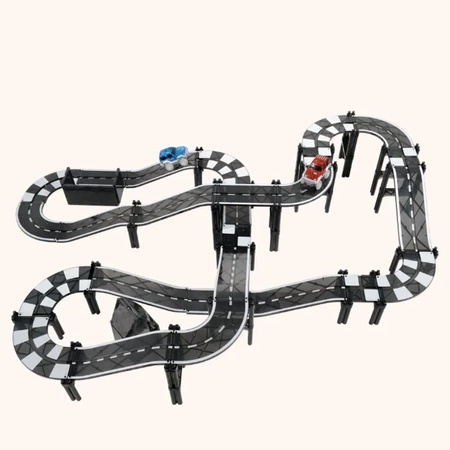 COBLO, magnetyczne klocki konstrukcyjne - Black tor wyścigowy 70 elem + 2 auta