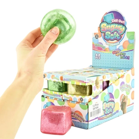 Sensoryczny gniotek z połyskiem - kostka lodu - mix kolorów