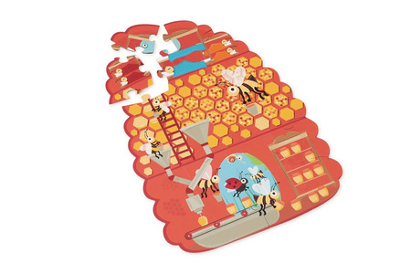 Scratch, Dwustronne Puzzle XL (2 x 20 elem) Pszczoły i Ul