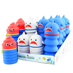 Silikonowy rozkładany piórnik Rekin - mix kolorów