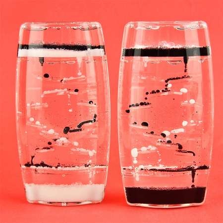 Płynny timer sensoryczny - biało czarna klepsydra żelowa XL