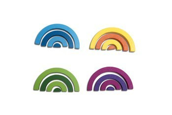 BS Toys, drewniana gra i układanka logiczna Tęcza klocki