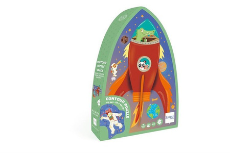 Scratch, Puzzle konturowe Rakieta i kosmos 60 elem.