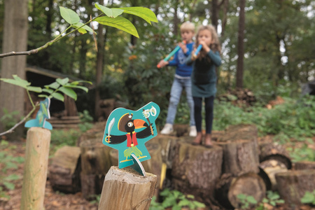 Scratch, Dmuchawka XL / 3 lotki przyssawki / 5 celów STWORKI