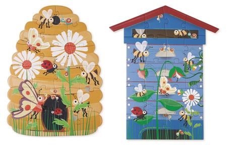 Scratch, Dwustronne Puzzle XL (2 x 20 elem) Pszczoły i Ul