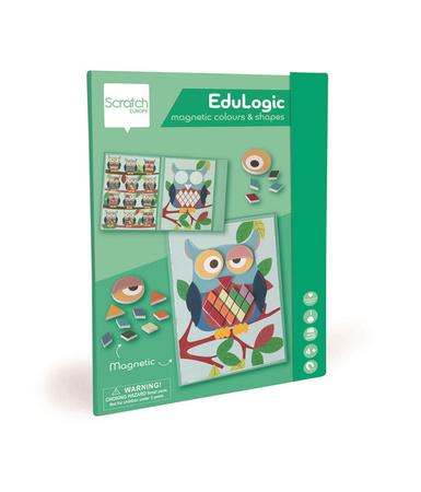 Scratch, magnetyczna układanka - kształty i kolory Sowa