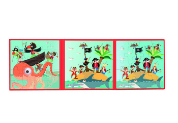 Scratch, Puzzle magnetyczne - książka podróżna Piraci 2 obrazki 40 elem.