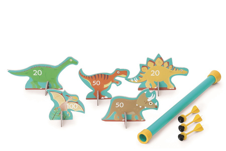 Scratch, Dmuchawka XL / 3 lotki przyssawki / 5 celów DINO