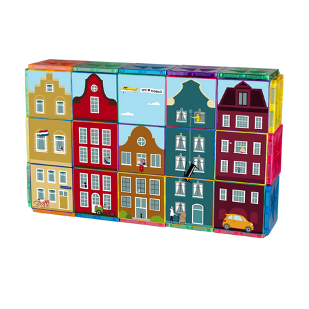 COBLO, nakładki na klocki magnetyczne - miasto 60 szt