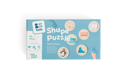 BS Toys, Drewniane puzzle konturowe - Dopasuj kształt