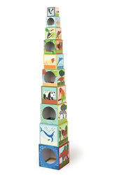 Scratch, 2 w 1 Piramida edukacyjna i Quiz puzzle z okienkiem - Zwierzęta 10 el.