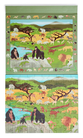 Scratch, 2 w 1 Puzzle magnetyczne i gra obserwacyjna - Sawanna 80 el.