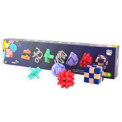 Zestaw IQ puzzle drewniane i metalowe łamigłówki 7 w 1