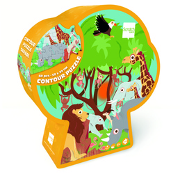 Puzzle Konturowe Scratch Safari 60 Elementów