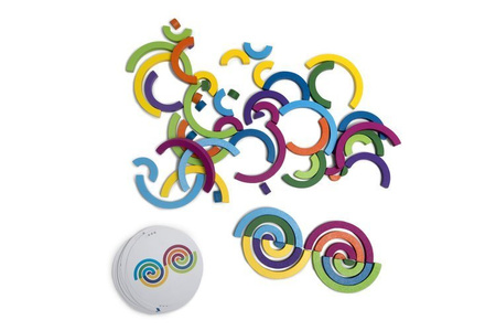 BS Toys, drewniana gra i układanka logiczna Tęcza klocki