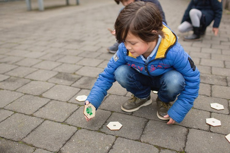 BS Toys, drewniana gra 4 w 1 Znajdź robaczka XL