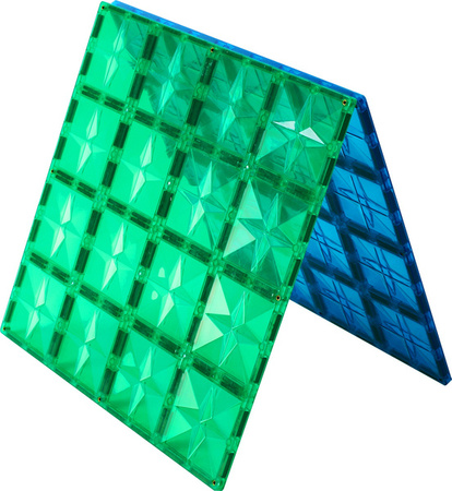 COBLO, magnetyczne klocki konstrukcyjne 2 płyty 30 x 30 cm ziel/nieb