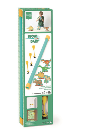 Scratch, Dmuchawka XL / 3 lotki przyssawki / 5 celów DINO