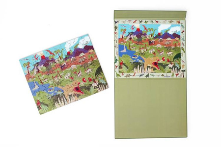 Scratch, 2 w 1 Puzzle magnetyczne i gra obserwacyjna - Diznozaury 80 el.