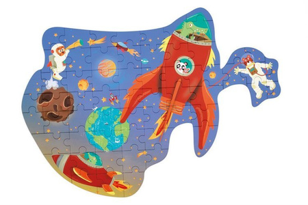 Scratch, Puzzle konturowe Rakieta i kosmos 60 elem.