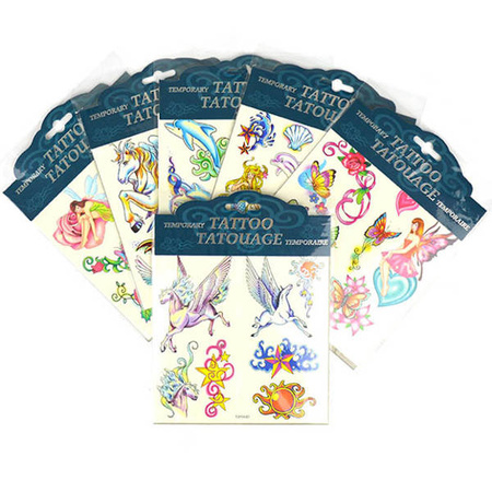Zestaw zmywalnych tatuaży Wróżki - mix wzorów
