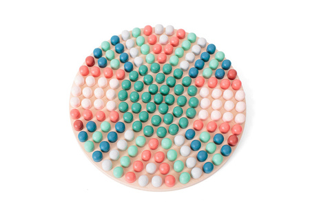 BS Toys, Układanka mozaika z drewnianymi pinezkami grzybkami