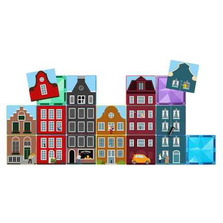 COBLO, nakładki na klocki magnetyczne - miasto 60 szt