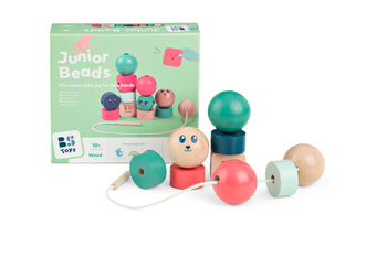 BS Toys, drewniana nawlekanka klocki Buźki