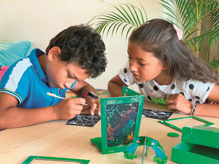 Zestaw Kreatywny Box Candiy Zdrapka Lampion Dino