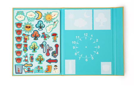 Scratch, magnetyczna układanka - kształty i kolory Zegar i pogoda