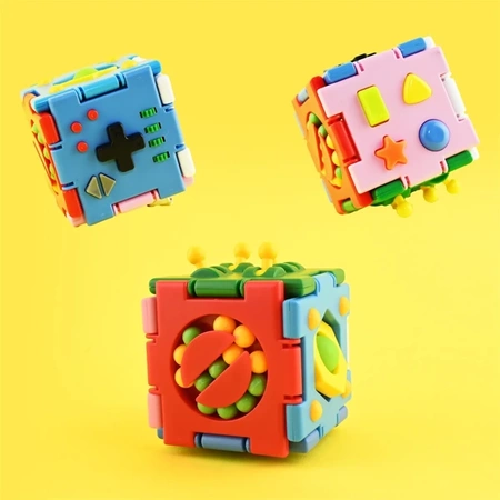 Kostka sensoryczna antystresowa elastyczna dla dzieci 7 cm