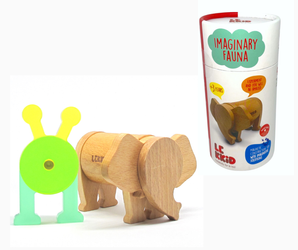 Lekkid, drewniane magnetyczne klocki konstrukcyjne - Słoń