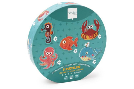 Scratch, Pierwsze Puzzle 5 Zwierząt Ocean