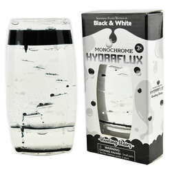 Płynny timer sensoryczny - biało czarna klepsydra żelowa XL