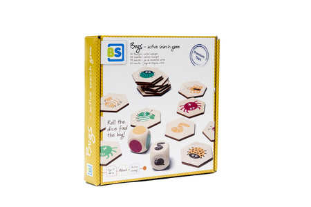 BS Toys, drewniana gra 4 w 1 Znajdź robaczka XL