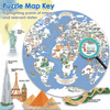 Bopster, okrągłe ilustowane puzzle 1000 el Mapa Świata 4 w 1 ludność/zwierzęta/zabytki/daty
